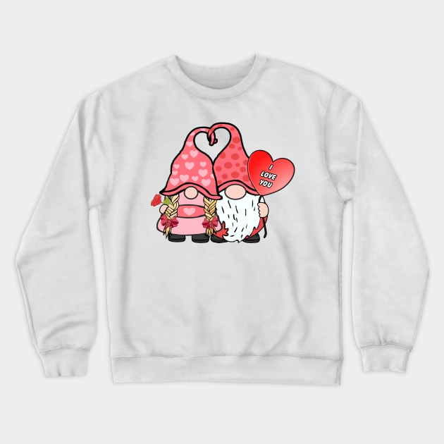 Gnome Couple Crewneck Sweatshirt by m2inspiration